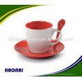 300ml ceramic mug with spoon in handle